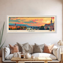 Carregar imagem no visualizador da galeria, Basel SwitzerlandTravel Art, City Art, Framed Canvas Print or Metal Wall Art, Europe Travel Poster, Panoramic Wall Art, Extra Wide Wall Art
