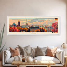 Load image into Gallery viewer, Berlin Germany Travel Print Wall Art, Panoramic City Art, Travel Art, Wall Decor, Vacation Gift, Framed Canvas Print Or Metal Art
