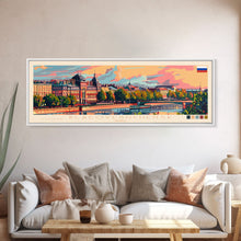 Load image into Gallery viewer, Blagoveshchensk Russia Travel Art, City Art, Framed Canvas Print or Metal Wall Art, Europe Travel Poster, Panoramic Wall Art, Extra Wide Wall Art

