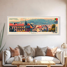 Load image into Gallery viewer, Braga Portugal Travel Art, City Art, Framed Canvas Print or Metal Wall Art, Europe Travel Poster, Panoramic Wall Art, Extra Wide Wall Art
