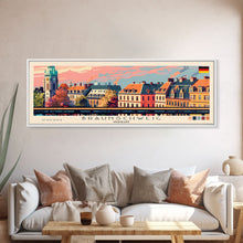 Load image into Gallery viewer, Braunschweig Germany Travel Art, City Art, Framed Canvas Print or Metal Wall Art, Europe Travel Poster, Panoramic Wall Art, Extra Wide Wall Art
