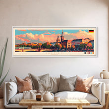 Carregar imagem no visualizador da galeria, Bremen Germany Wall Art, Panoramic Travel Poster, Panoramic Framed Canvas Print, City Wall Art, Wall Hanging Home Decor, Travel Art

