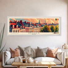 Carregar imagem no visualizador da galeria, Bruges Belgium Travel Art, City Art, Framed Canvas Print or Metal Wall Art, Europe Travel Poster, Panoramic Wall Art, Extra Wide Wall Art

