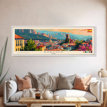 Carregar imagem no visualizador da galeria, Burgos Spain Wall Art, Panoramic Travel Poster, Panoramic Framed Canvas Print, City Wall Art, Wall Hanging Home Decor, Travel Art
