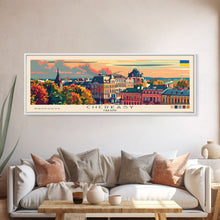 Cargar imagen en el visor de la galería, Cherkasy Ukraine Travel Art, City Art, Framed Canvas Print or Metal Wall Art, Europe Travel Poster, Panoramic Wall Art, Extra Wide Wall Art
