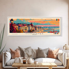 Cargar imagen en el visor de la galería, Constana Romania Wall Art, Panoramic Travel Poster, Panoramic Framed Canvas Print, City Wall Art, Wall Hanging Home Decor, Travel Art
