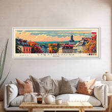 Load image into Gallery viewer, Czestochowa Poland Travel Art, City Art, Framed Canvas Print or Metal Wall Art, Europe Travel Poster, Panoramic Wall Art, Extra Wide Wall Art
