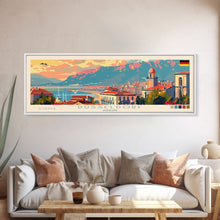 Load image into Gallery viewer, Dusseldorf Germany Travel Art, City Art, Framed Canvas Print or Metal Wall Art, Europe Travel Poster, Panoramic Wall Art, Extra Wide Wall Art
