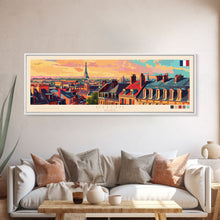 Load image into Gallery viewer, Dijon France Travel Art, City Art, Framed Canvas Print or Metal Wall Art, Europe Travel Poster, Panoramic Wall Art, Extra Wide Wall Art

