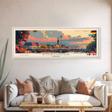 Load image into Gallery viewer, Dortmund Germany Wall Art, Panoramic Travel Poster, Panoramic Framed Canvas Print, City Wall Art, Wall Hanging Home Decor, Travel Art

