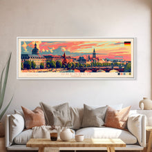 Load image into Gallery viewer, Dresde Germany Travel Art, City Art, Framed Canvas Print or Metal Wall Art, Europe Travel Poster, Panoramic Wall Art, Extra Wide Wall Art
