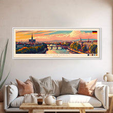 Load image into Gallery viewer, Duisburg Germany  Wall Art, Panoramic Travel Poster, Panoramic Framed Canvas Print, City Wall Art, Wall Hanging Home Decor, Travel Art
