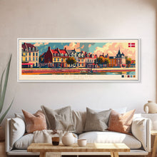 Load image into Gallery viewer, Esbjerg Denmark Travel Art, City Art, Framed Canvas Print or Metal Wall Art, Europe Travel Poster, Panoramic Wall Art, Extra Wide Wall Art

