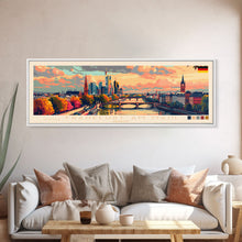 Carregar imagem no visualizador da galeria, Frankfurt Germany Travel Print Wall Art, Panoramic City Art, Travel Art, Wall Decor, Vacation Gift, Framed Canvas Print Or Metal Art
