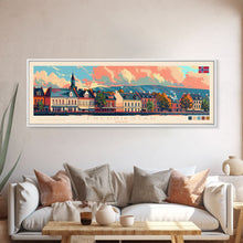 Carregar imagem no visualizador da galeria, Fredrikstad Norway Travel Art, City Art, Framed Canvas Print or Metal Wall Art, Europe Travel Poster, Panoramic Wall Art, Extra Wide Wall Art
