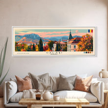 Cargar imagen en el visor de la galería, Galati Romania Travel Art, City Art, Framed Canvas Print or Metal Wall Art, Europe Travel Poster, Panoramic Wall Art, Extra Wide Wall Art
