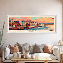 Load image into Gallery viewer, Gdynia Poland Travel Art, City Art, Framed Canvas Print or Metal Wall Art, Europe Travel Poster, Panoramic Wall Art, Extra Wide Wall Art
