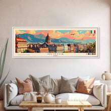 Carregar imagem no visualizador da galeria, Genoa Italy Travel Art, City Art, Framed Canvas Print or Metal Wall Art, Europe Travel Poster, Panoramic Wall Art, Extra Wide Wall Art
