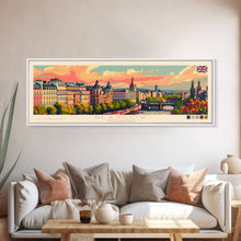 Carregar imagem no visualizador da galeria, Glasgow United Kingdom Travel Art, City Art, Framed Canvas Print or Metal Wall Art, Europe Travel Poster, Panoramic Wall Art, Extra Wide Wall Art
