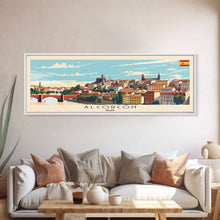 Carregar imagem no visualizador da galeria, Alcorcón Spain Panoramic Travel Poster, Framed Canvas Print or Metal Wall Art, Travel Art, Home Decor, Panoramic Painting, Midcentury Art
