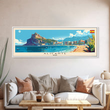 Carregar imagem no visualizador da galeria, Alicante Spain Travel Print Wall Art, Panoramic City Art, Travel Art, Wall Decor, Vacation Gift, Framed Canvas Print Or Metal Art
