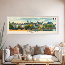 Carregar imagem no visualizador da galeria, Angers France Wall Art, Panoramic Travel Poster, Panoramic Framed Canvas Print, City Wall Art, Wall Hanging Home Decor, Travel Art
