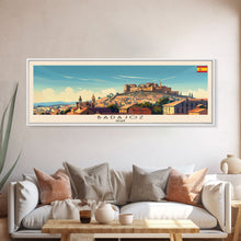 Carregar imagem no visualizador da galeria, Badajoz Spain Wall Art, Panoramic Travel Poster, Panoramic Framed Canvas Print, City Wall Art, Wall Hanging Home Decor, Travel Art

