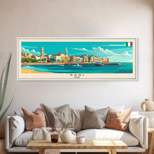 Load image into Gallery viewer, Bari Italy Travel Art, City Art, Framed Canvas Print or Metal Wall Art, Europe Travel Poster, Panoramic Wall Art, Extra Wide Wall Art
