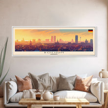 Load image into Gallery viewer, Bochum Germany Panoramic Travel Poster, Framed Canvas Print or Metal Wall Art, Travel Art, Home Decor, Panoramic Painting, Midcentury Art
