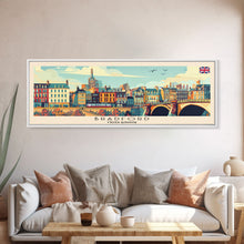 Load image into Gallery viewer, Bradford United Kingdom Travel Print Wall Art, Panoramic City Art, Travel Art, Wall Decor, Vacation Gift, Framed Canvas Print Or Metal Art
