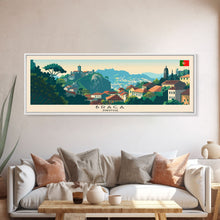 Load image into Gallery viewer, Braga Portugal Travel Art, City Art, Framed Canvas Print or Metal Wall Art, Europe Travel Poster, Panoramic Wall Art, Extra Wide Wall Art
