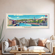 Carregar imagem no visualizador da galeria, Bristol United Kingdom Panoramic Travel Poster, Framed Canvas Print or Metal Wall Art, Travel Art, Home Decor, Panoramic Painting, Midcentury Art
