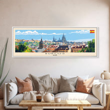 Carregar imagem no visualizador da galeria, Burgos Spain Wall Art, Panoramic Travel Poster, Panoramic Framed Canvas Print, City Wall Art, Wall Hanging Home Decor, Travel Art
