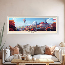 Load image into Gallery viewer, Bytom Poland Panoramic Travel Poster, Framed Canvas Print or Metal Wall Art, Travel Art, Home Decor, Panoramic Painting, Midcentury Art
