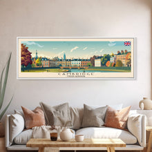 Carregar imagem no visualizador da galeria, Cambridge United Kingdom Travel Print Wall Art, Panoramic City Art, Travel Art, Wall Decor, Vacation Gift, Framed Canvas Print Or Metal Art
