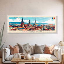 Load image into Gallery viewer, Cluj Napoca Romania Travel Print Wall Art, Panoramic City Art, Travel Art, Wall Decor, Vacation Gift, Framed Canvas Print Or Metal Art

