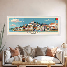 Cargar imagen en el visor de la galería, Coimbra Portugal Travel Art, City Art, Framed Canvas Print or Metal Wall Art, Europe Travel Poster, Panoramic Wall Art, Extra Wide Wall Art
