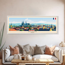 Load image into Gallery viewer, Dijon France Travel Art, City Art, Framed Canvas Print or Metal Wall Art, Europe Travel Poster, Panoramic Wall Art, Extra Wide Wall Art
