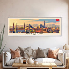 Load image into Gallery viewer, Diyarbakr Turkey Panoramic Travel Poster, Framed Canvas Print or Metal Wall Art, Travel Art, Home Decor, Panoramic Painting, Midcentury Art
