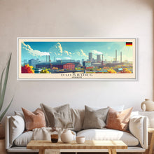 Load image into Gallery viewer, Duisburg Germany  Wall Art, Panoramic Travel Poster, Panoramic Framed Canvas Print, City Wall Art, Wall Hanging Home Decor, Travel Art
