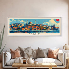 Load image into Gallery viewer, Elazig Turkey Wall Art, Panoramic Travel Poster, Panoramic Framed Canvas Print, City Wall Art, Wall Hanging Home Decor, Travel Art

