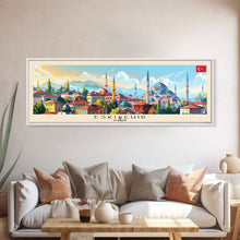 Load image into Gallery viewer, Eskisehir Turkey Panoramic Travel Poster, Framed Canvas Print or Metal Wall Art, Travel Art, Home Decor, Panoramic Painting, Midcentury Art

