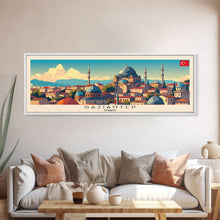 Load image into Gallery viewer, Gaziantep Turkey Travel Print Wall Art, Panoramic City Art, Travel Art, Wall Decor, Vacation Gift, Framed Canvas Print Or Metal Art
