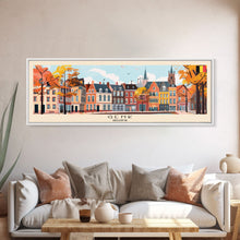 Load image into Gallery viewer, Genk Belgium Travel Print Wall Art, Panoramic City Art, Travel Art, Wall Decor, Vacation Gift, Framed Canvas Print Or Metal Art
