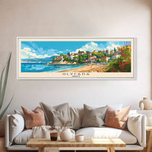 Carregar imagem no visualizador da galeria, Glyfada Greece Wall Art, Panoramic Travel Poster, Panoramic Framed Canvas Print, City Wall Art, Wall Hanging Home Decor, Travel Art
