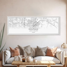 Load image into Gallery viewer, Panoramic Huntsville City Map, Alabama Art, Map Print, Minimalist Wall Art, Canvas Art, Housewarming Gift, Street Map Art, Closing Gift
