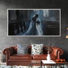 Load image into Gallery viewer, The Ghostly Pride, Framed Canvas Print, Dark Academia Oil Painting, Victorian Style Halloween Art
