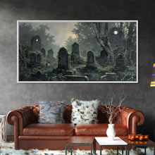 Load image into Gallery viewer, Dark Academia Wall Art, Framed Canvas Print, Spooky Halloween Wall Art, Halloween Wall Decor, Spooky Vibes, Victorian Oil Painting
