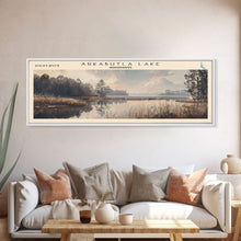 Carregar imagem no visualizador da galeria, Arkabutla Lake Mississippi Panoramic Framed Canvas Print, Lake House Decor, Rustic Art, Travel Poster, Scenic View, Nature Wall Art
