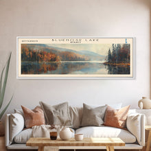 Load image into Gallery viewer, Bluenose Lake Framed Canvas Print, Panoramic Lake House Decor, Scenic View, Travel Poster, Rustic Art, Lake Painting
